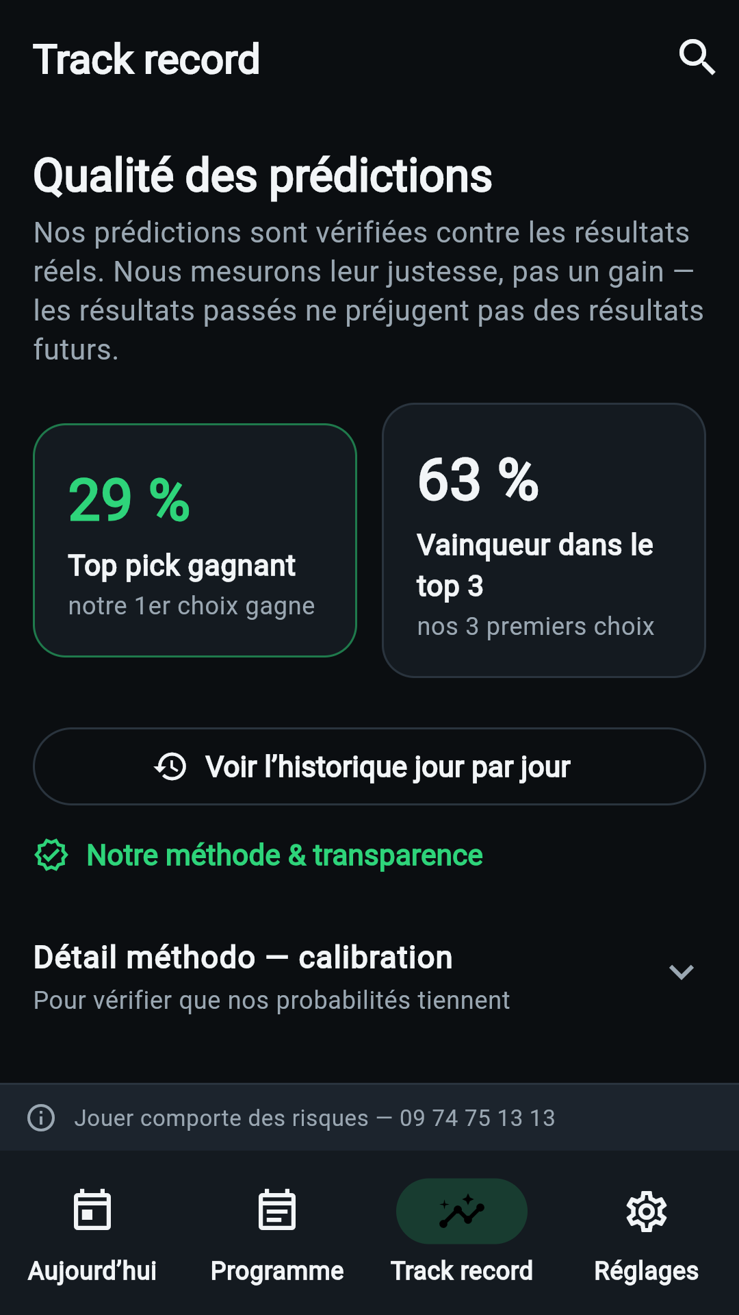 Track record vérifié des prédictions
